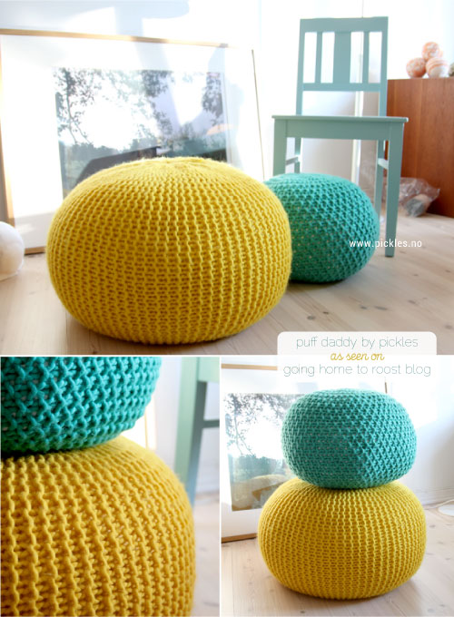 Tuto tricot pouf au point mousse