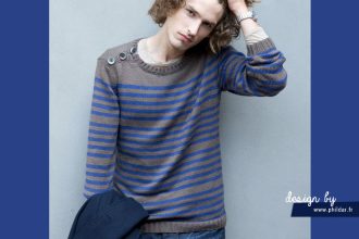 Phildar.fr nous propose un très beau tuto de pull rayé pour homme