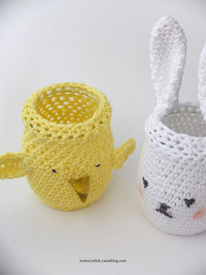 DIY Pâque au crochet : amigurumi cache-pots en forme de lapin