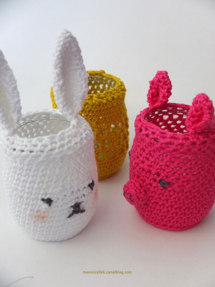 DIY Pâque au crochet : amigurumi cache-pots en forme de lapin