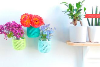 Tutoriel crochet gratuit - réaliser des vases muraux au crochet