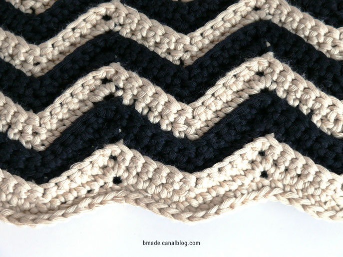 Tutoriel gratuit au crochet pour réaliser une pochette à mains avec chevrons